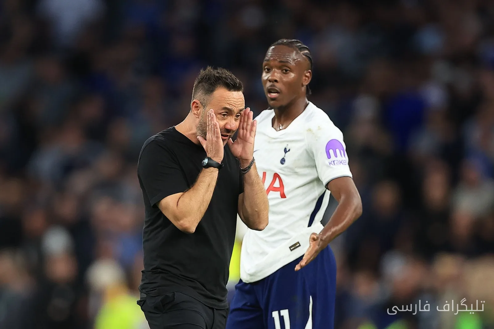 What did Roberto De Zerbi say to Mathys Tel after criticizing the Tottenham star?